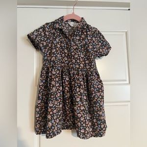 H&M dark floral jersey dress 4t shirtdress Zara